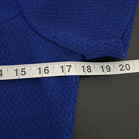 Sandro Paris Blue Reva Crepe Dress Round Neck Fit and Flare Sz M - Picture 12 of 14